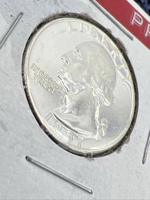 1957 Washington Quarter 90% Silver Proof PR66 Est Ungraded Coin Fast Shipping - Image 1 of 4