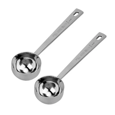  2 Pcs Tablespoon Set Stainless Steel Measuring Cucchiaini Da Caffè Piccoli - Immagine 1 di 4