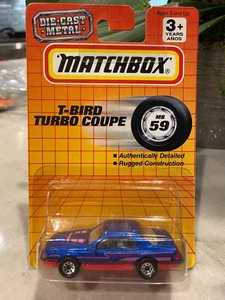 Matchbox T-Bird Turbo 1993 cupé MB59 - azul - Imagen 1 de 3
