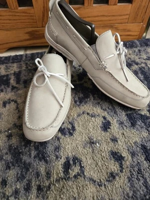 Zapato sin cordones estilo mocasín de cuero gris corbata de la Universidad Florsheim para hombre talla 11M Foto 1 de 4