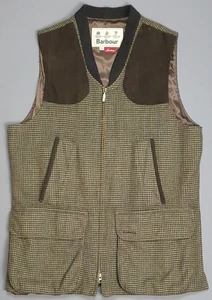 Barbour Sporting Tweed Waistcoat Mens XL Green Wool Shooting Vest - Picture 1 of 7