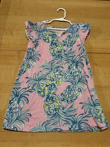 Lilly Pulitzer Girls Dress Size 4-5 Small Pink Blue White Pineapples - Picture 1 of 3