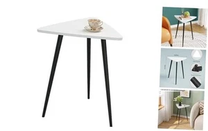 White Side Table Small Triangle End Tables Modern Narrow Sofa Table for - Picture 1 of 8