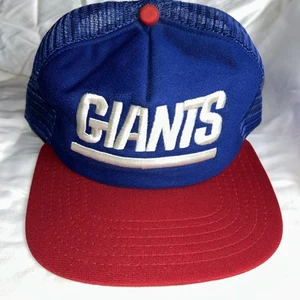 New Era New York Giants Vintage Mesh Snapback Hat Cap Trucker Red Blue NFL USA - Imagen 1 de 6