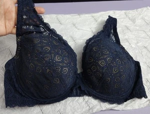 Intimissimi Navy Dark Blue Elena Stretch Lace Bra 40C NWOT - Picture 1 of 4