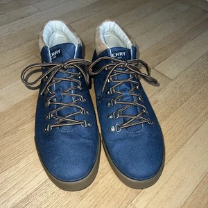 Sperry Para Hombres Talla 12M Top-Sider Azul Índigo Lona Bota con Cordones Tobillo Chukka Zapato - Imagen 1 de 10