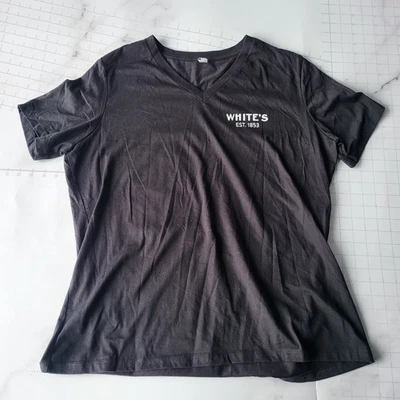 White's Boots Shirt Womens XL Black Short Sleeve V Neck  Arch Ease Promo - Image 1 of 4