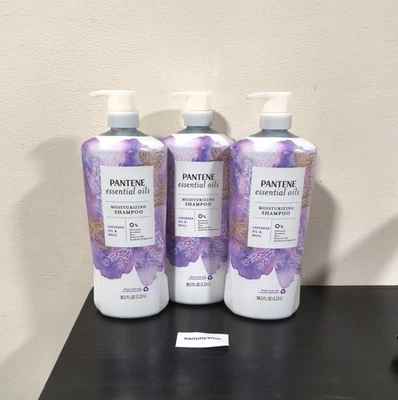 Pantene Essential Oils Moisturizing Shampoo Lavender Oil & Basil 38.2 Oz x3 - Image 1 of 4
