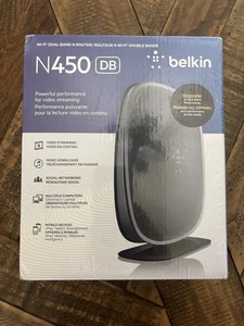 Belkin N450 DB N Router Wi-Fi Dual-Band 4 Ethernet Ports 1 Modem Port Simple - Picture 1 of 6