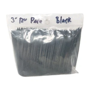 100pk Archery Arrow Feathers 3" Right Wing: Parabolic Black - Picture 1 of 3