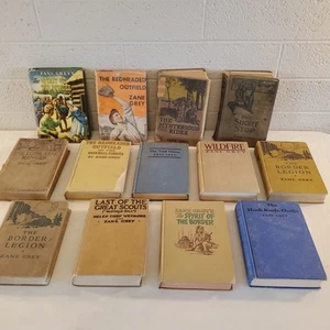 Vintage Zane Gray Lot of 13 HC Books Classic Westerns Baseball Americana - Foto 1 di 24