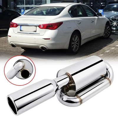 For Infiniti Q50 Q60 3.0T 2016-25 2.5" Inlet 4"Out Twin Loop Exhaust Muffler Tip Foto 1 de 4