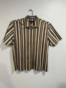 Jhane Barnes Shirt Mens XL Silk Blend Geometric Short Sleeve Multi Color - Picture 1 of 7