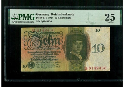 GERMANY 10 MARK 1924 P175 RARE - Image 1 of 2