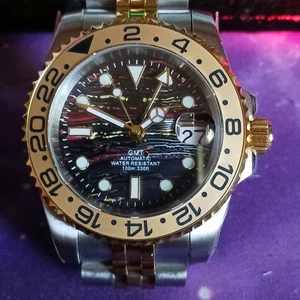 Men's 40mm Tiger Iron, gold 2 tone Jubilee, Sapphire, exhibition, 904L - Picture 1 of 14