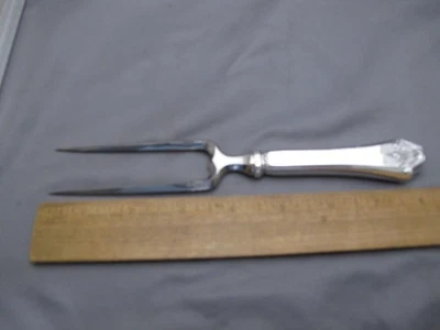 Unusual LUNT Sterling ORLEANS (1914) Small ROAST HOLDER FORK-No Mono - Image 1 of 4