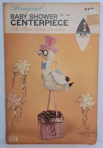 Centrotavola baby shower vintage Doubl Glo nido d'ape cicogna - Foto 1 di 10