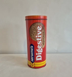 Vintage McVities Digestive Circular Biscuit Tin Tube Wheatmeal Bedford England - Picture 1 of 23