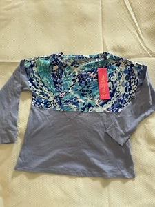 Lilly Pulitzer Kids Mini Finn Top Turquoise Oasis Medium (16-17) - Picture 1 of 5
