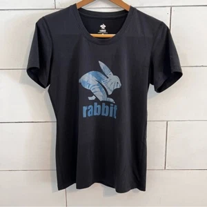 Rabbit Black T-Shirt with Blue Logo. Size M. EUC - Picture 1 of 7
