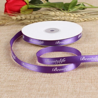 Fita de cetim impressa com molinete 45M " beautylife" - 1cm 4cm largura - muitas cores - Imagem 1 de 4