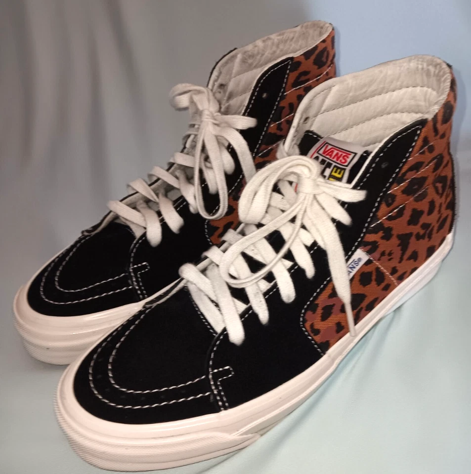 Vans Hi Leopardo Mujer Talla 10.5 Zapatos Tenis Leopardo Estampado Animal Atlético Foto 1 de 4