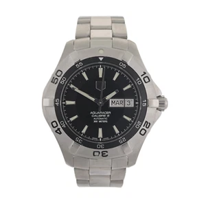TAG Heuer Aquaracer WAF2010 Day Date 42mm Black Men's Watch +Case - Picture 1 of 14