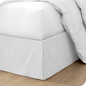 Luxury Pleated Bed Skirt 15" Tailored Drop Dust Ruffle Brushed Microfiber White - Picture 1 of 4