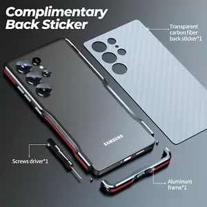 Luphie Metal Bumper Aluminum Slim Hard Case Cover for Samsung S23 S24 S25 Ultra - Picture 1 of 24