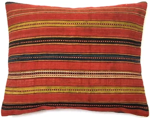 Kelim Kissen Sammler Antik Nomaden Shahsavan Jejim Handgewebt Rot Pillow Cushion - Bild 1 von 15