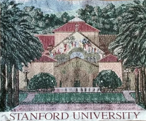 STANFORD University Banner Flag Hand Made Stitch Embroidered California Vintage Cover