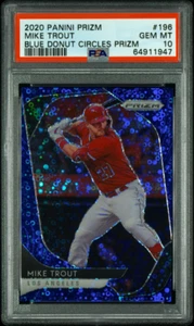 Mike Trout 2020 Panini Prizm #196 Blue Donut Circles prizm #'d/199 ANGELS PSA 10 - Picture 1 of 2