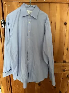Camicia Charles Tyrwhitt non ferro blu bottoni 17/35 stile francese polsino - Foto 1 di 4
