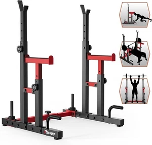 Adjustable Squat Rack Heavy Duty Gym Rack Stand Multi-Function Weight Rack Stan - Picture 1 of 8