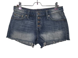 Lucky Brand THE CUT OFF Blue Denim Jean Shorts Button Front Womens Size 4|27 - Picture 1 of 11
