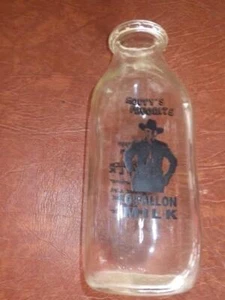 VINTAGE HOPPY'S FAVORITE O'FALLON MILK DAIRY HOPALONG CASSIDY MILK BOTTLE VG - Picture 1 of 1