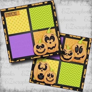 Calabazas NPM - 2 páginas de álbum de recortes prefabricadas - diseño EZ 5561 - Imagen 1 de 2