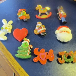   Brooch Lapel Pin Lot Hallmark Christmas Valentine Easter Santa Drummer Tree  - Picture 1 of 2