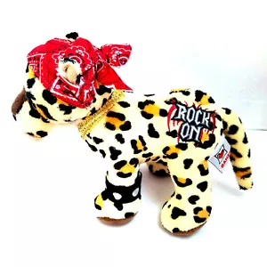 GANZ Webkinz Leopard Plush ROCK ON ROCKERZ Bandana Chains Armband Rocker - Picture 1 of 8