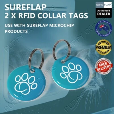 2 X SureFlap RFID Collar Tags Microchip Alternative SureFeed Feeder Pet Cat Door - image 1 of 3