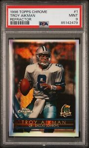 1996 Topps Chrome Refractor Troy Aikman PSA 9 #1 LOW POP 2 RARE Very Tough Grade