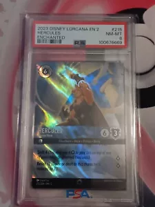 2023 Disney Lorcana EN 2 #215 Hercules Divine Hero Enchanted PSA 8 - Picture 1 of 2
