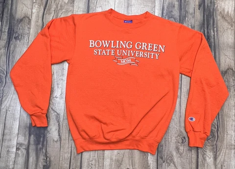 Vintage Bowling Green Falcons Mom Champion Crewneck Sweatshirt Small Orange BGSU Cover