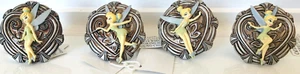 DISNEY TINKER BELL DRAWER PULLS KNOBS Metallic Filigree Heart Set of 4 NIB - Picture 1 of 8