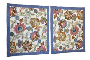 Tommy Hilfiger King Pillow Shams LaCroix Awning Stripe Paisley Blue Pair 28 x 23 - Picture 1 of 14