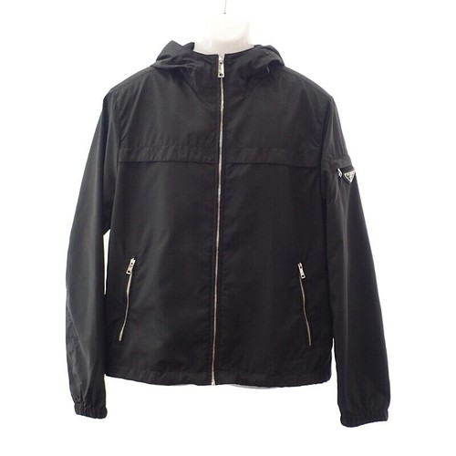Giacca PRADA Triangolo Logo Re Nylon Nylon Nylon Nero 52 Uomo Donna TGIS