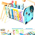 KIDWILL 3-in-1 Wooden Hammering Pounding Toy, Montessori Early Development To...