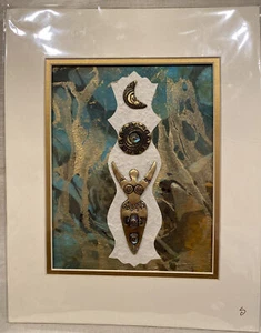 Stacey Shawntee Arcangel ~ THE GODDESS ~ Original Clay Collage Art, Signed - Picture 1 of 7