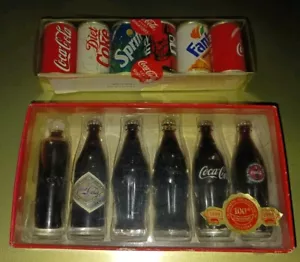 Rare Vintage 90’s COCA COLA Miniature Soda Can & Coke Bottle Sets ITALY - Picture 1 of 10