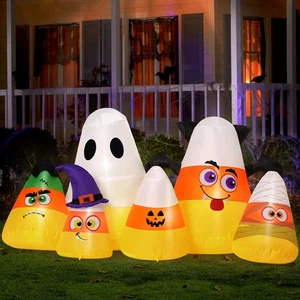 Halloween Gonfiabile Candy Corn Gonfiabile Gonfiabile Gonfiabile Decorazione Giardino Trucco o T... - Foto 1 di 6